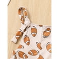 thumbnail image 5 of LMLYSoH Toddler Girl Strap Jumpsuit, Sleeveless Backless Football Print Romper Bell-Bottoms, 5 of 9
