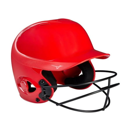 UPC: 0889961411984 | Mizuno Mvp Series Solid Batting Helmet With Fastpitch Softball Mask Size Large/Extra Large Red (1010)