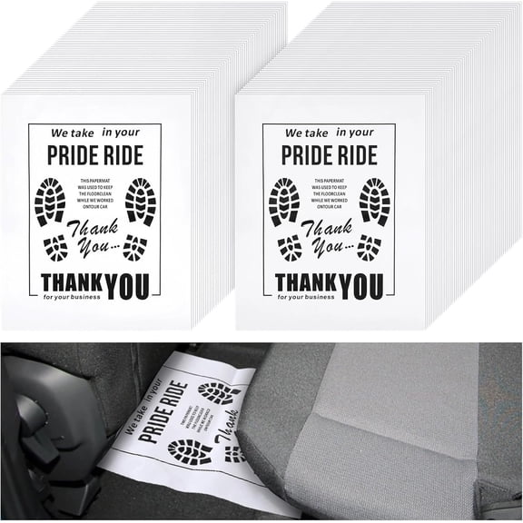 Disposable Paper Car Floor Mats with Footprint Pattern, 19.3x15.4 inch, 200 Pack