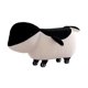 thumbnail image 1 of Taburete rodante con ruedas y diseño de animales adorables, cambiador de zapatos pequeño con dibujos animados. Negro, 1 of 9