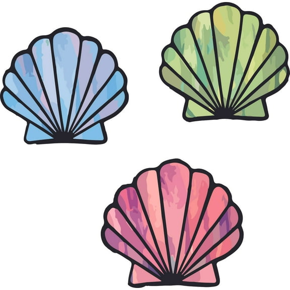 Sea Shells Seashells Animal Vinyl Stained Glass Film Static Cling Window Waterproof Decal for Girls Boys Kids Room Bedroom Nursery House Fun Home Decor Stickers Wall Art Vinyl Decoration (10x10 inch)