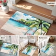 thumbnail image 6 of Summer Beach Entryway Rug 2x3 Area Rug Washable Indoor Doormat Small Bathroom Rugs Non-Slip Low Pile Accent Throw Rugs Tropical Coastal Palm Tree Surfboard Floor Carpet for Kitchen Bedroom Entrance, 6 of 9