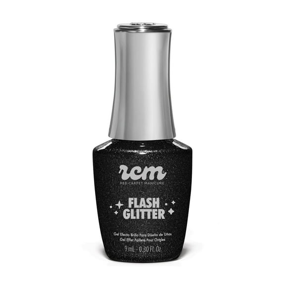 Red Carpet Manicure Fortify & Protect Glitter Gel Polish - Sparkling Photo Flare Effect, Strong, Healthy Nails, Infused with Vitamin A & Biotin Led Nail Gel Color (After Hours Glow, 0.3 Fl Oz)