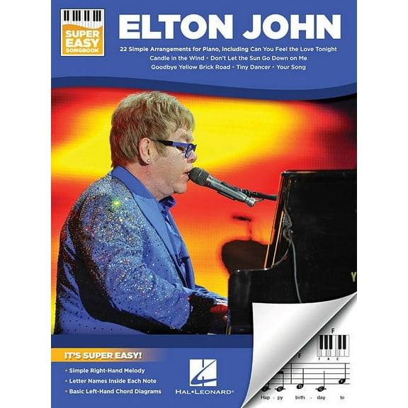 Elton John Super Easy Songbook 22 Simplified Piano Arrangements Includes Your Song Candle in the Wind Tiny Dancer Beginn, (Paperback)