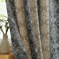 thumbnail image 3 of THD Willy Boho Damask Striped Patterned Window Back Tab Rod Pocket Curtains Bedroom - Light Blocking Darkening Window Panels, Set of 2, 3 of 8