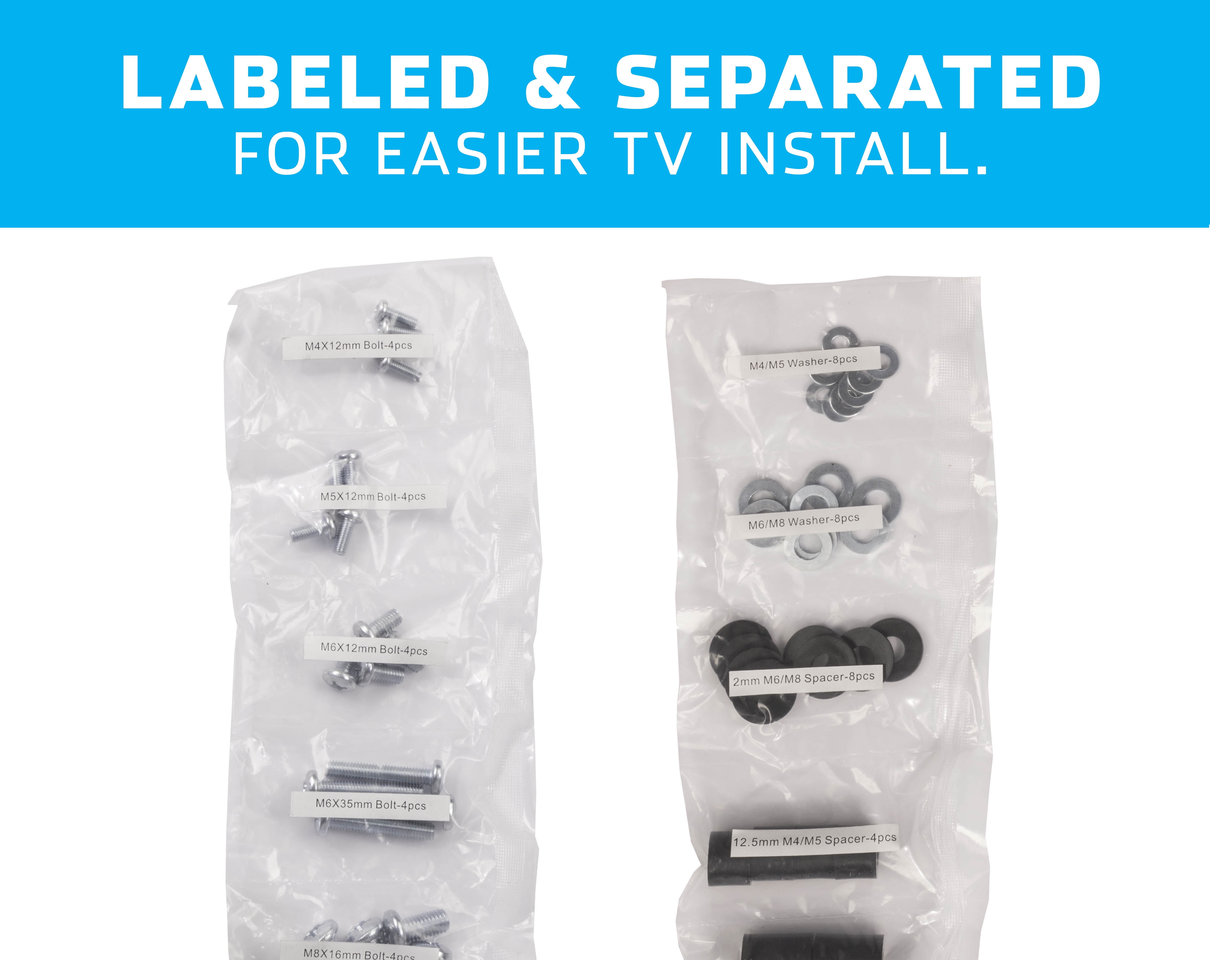 Atlantic Universal TV Mounting Hardware Kit, 64 Pieces