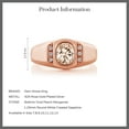 thumbnail image 6 of Gem Stone King 18K Rose Gold Plated Silver Peach Morganite and White Created Sapphire Engagement Ring for Men | 1.06 Cttw | Oval 8X6MM | Gemstone October Birthstone | Size 10, 6 of 6