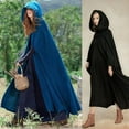 thumbnail image 4 of Fortune Women Long Cape Winter Warm Hooded Cloak Windproof Overcoat Poncho Cardigan, 4 of 5