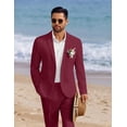 thumbnail image 3 of COOFANDY Men's 2 Piece Linen Suits Set Regular Fit Casual Linen Lightweight Suit Summer Beach Wedding, 3 of 5