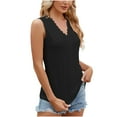 thumbnail image 3 of Besolor Women's Summer Tank Tops V Neck Lace Sleeveless Eyelet T-Shirts Casual Solid Color Going out Dressy Blouse, 3 of 6