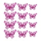 thumbnail image 1 of 12 piezas de pegatinas de pared de mariposa huecas 3D para decoración de pared, multiusos, impermeables, 3 tamaños para decoración de fondo, ligeras Rosa roja, 1 of 9
