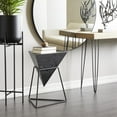 thumbnail image 3 of DecMode 19" x 24" Black Wood Inverted Pyramid Geometric Accent Table with Black Metal Stand, 1-Piece, 3 of 12