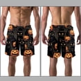 thumbnail image 3 of luoweisi Men's Beach Shorts Quick Dry Swim Trunks with Mesh Lining Halloween Black Cat XL, 3 of 5