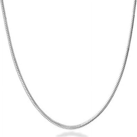Y'all Nickel Free 925 Sterling Silver Round Snake Chain for Women, 14", 1.0mm
