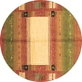 thumbnail image 1 of Ahgly Company Indoor Round Abstract Brown Contemporary Area Rugs, 3' Round, 1 of 4