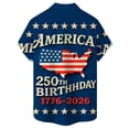 thumbnail image 5 of Mens Patriotic 4th of July Shirts Vintage Short Sleeve Flag Print Hawaiian Casual Button Down Shirt, 5 of 5