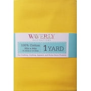 Waverly Inspirations 44" x 1 Yard Cotton Precut Solid Sunshine Color Sewing Fabric, 1 Each