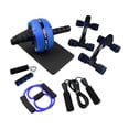 thumbnail image 3 of Rodillo para abdominales, rueda para fortalecer el núcleo, equipo de ejercicio para hombres y mujeres, cuerda para saltar Azul, 3 of 9