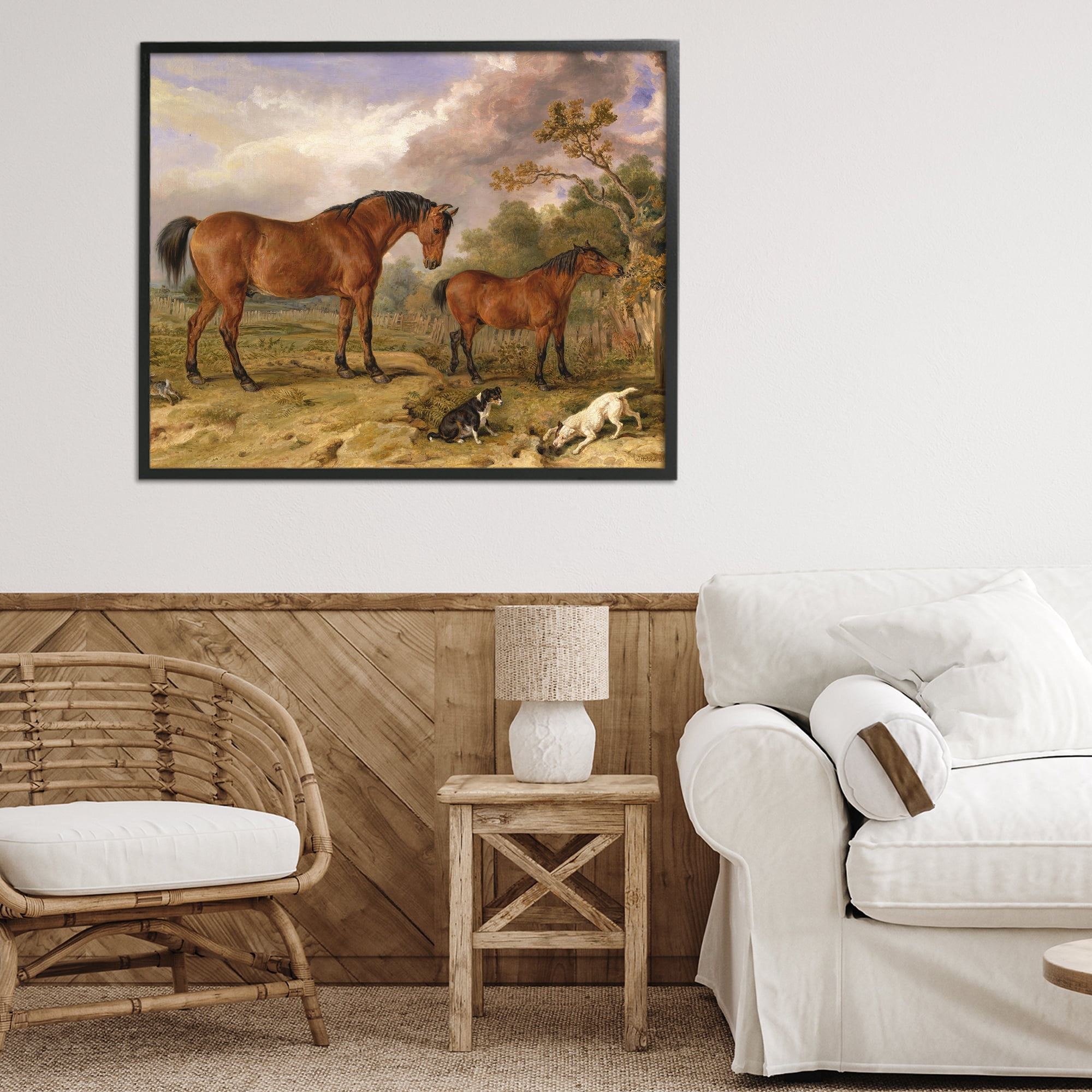 Stupell Industries Classic Portrait of Horses Black Framed Giclee Art, design by Tina LeCour