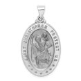 thumbnail image 5 of 14k White Gold Hollow Polished and Satin St. Christopher Medal Charm Pendant, 5 of 7