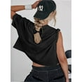 thumbnail image 2 of Workout Crop Tops for Women Loose Fit Breathable Yoga T Shirts Running Athletic Cropped Workout Tops, 2 of 4
