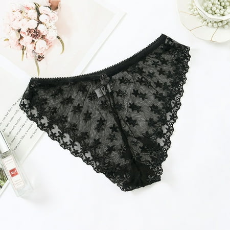 

CFXNMZGR Panties For Women New Hot Panties For Women Floral Print Seeing Through Low Waist Lace Skinny Panties