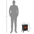 thumbnail image 2 of TopComfy Electric Fireplace Stove Heater with Realistic Log Set Flame Effect Freestanding Design Adjustable Heat Settings for Living Room Bedroom, Black, 2 of 6