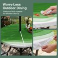 thumbnail image 5 of Round Outdoor Tablecloth with Umbrella Hole and Zipper, Ombre Green Waves Tablecloth with Elastic Waterproof, Abstract Art Gradient Modern Patio Table Covers for 31" - 35" Picnic Pool Tables, 5 of 9