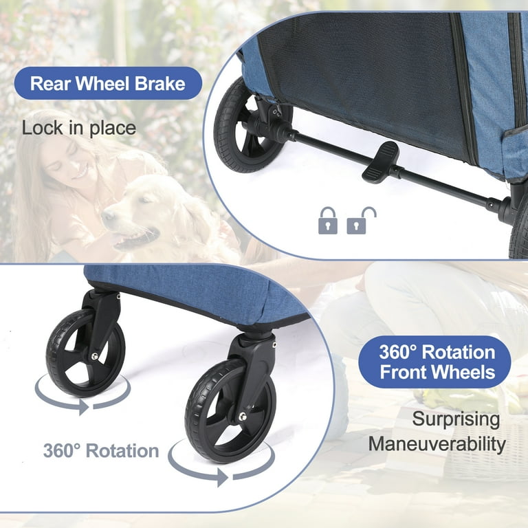 Wedyvko Dog Stroller Pet Jogger Wagon Foldable Cart with 4 Wheels