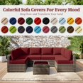 thumbnail image 5 of Snubbull 14 Piece 25.6" x 25.6" Patio Cushion Covers Replacement, Outdoor Patio Wicker Sofa Washable Cushion Slipcovers with Zipper, Burgundy, 5 of 8