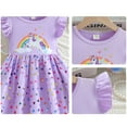 thumbnail image 5 of Bellafa Toddler Girls Rainbow Unicorn Summer Dress Ruffled Sleeve Sequin Loves Tulle Dress 1-6 Years, 5 of 6