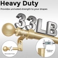 thumbnail image 2 of HEI! DEAR 1" Matte Gold Round Ball Adjustable Single Curtain Rod for Windows,36-88", 2 of 7