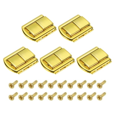 Uxcell 5Pack 1.22" x 0.98" Zinc Alloy Toggle Catch Lock for Box Wooden Case, Gold