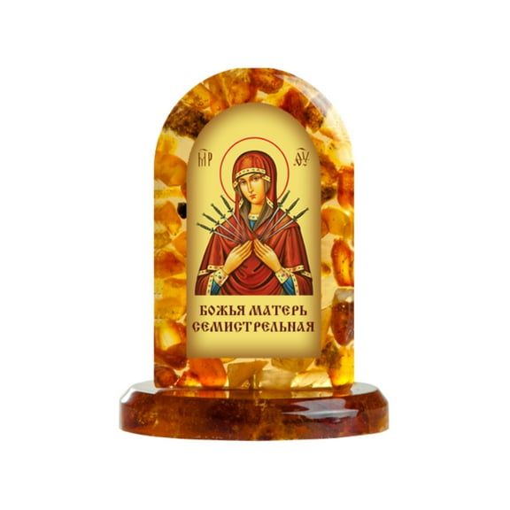 USA KIZIMA Handmade Icon Mother Semistrelnaya Baltic amber
