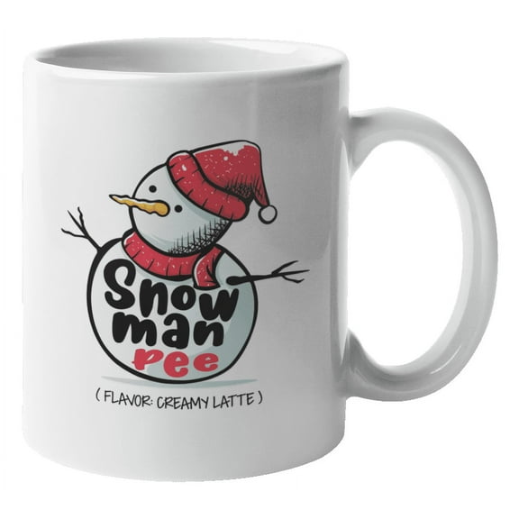 Snowman Pee, Funny Christmas Coffee & Tea Mug, Cup or Stuff for Kitchen (11oz)