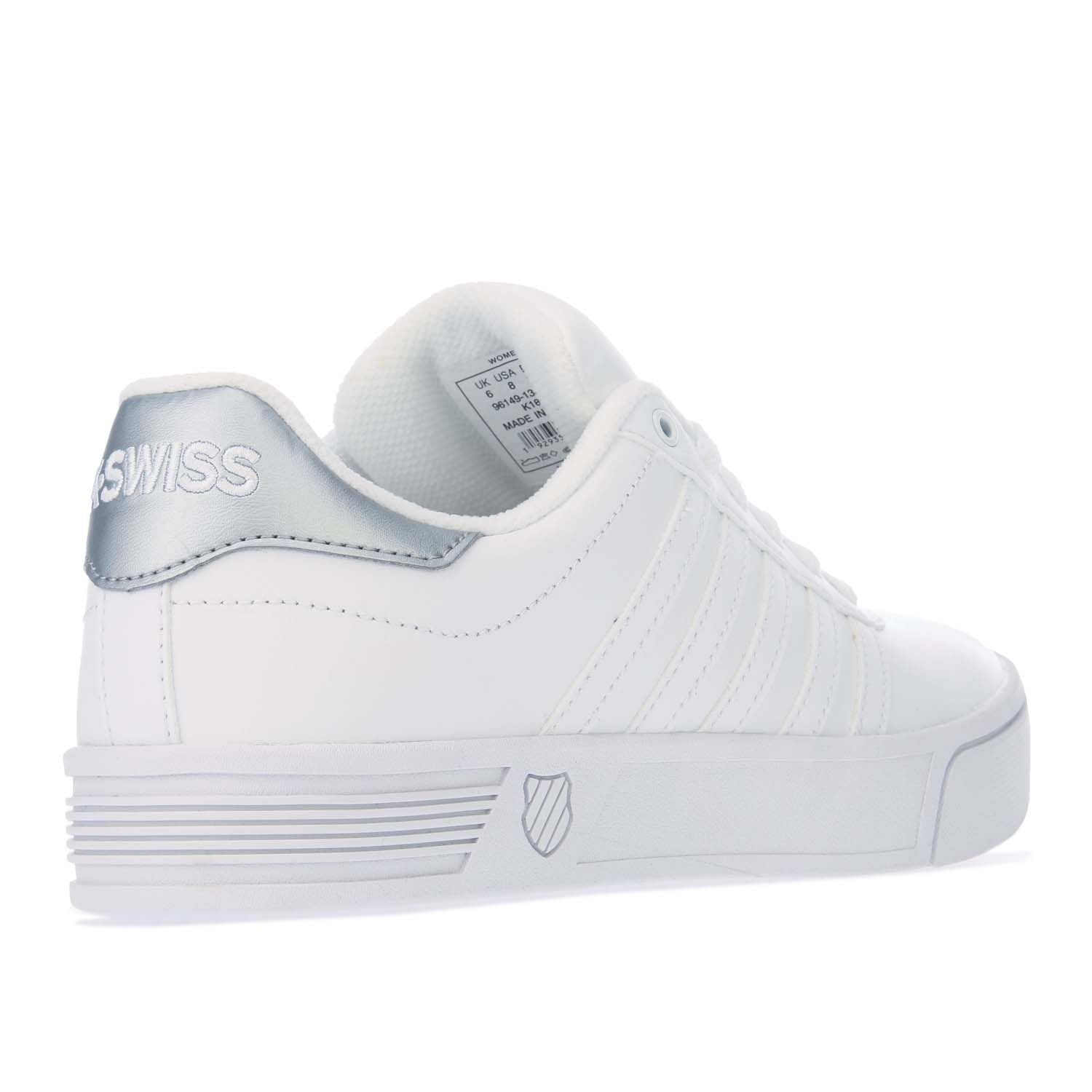 Women s K Swiss Court Lite Stripes Sneakers Shoes in White