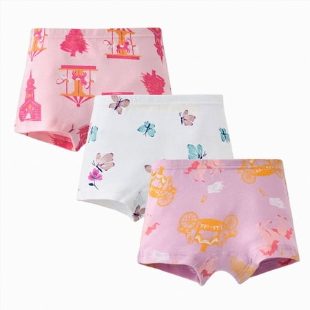 WUANDIXFA Girls Organic Cotton Underwear 3 Pack for 2T 3T 4T 5T 6T 7T 8T Seamless Potty Training Panties Soft Breathable Toddler Underwear for Daily Wear Blue 7-8 Years