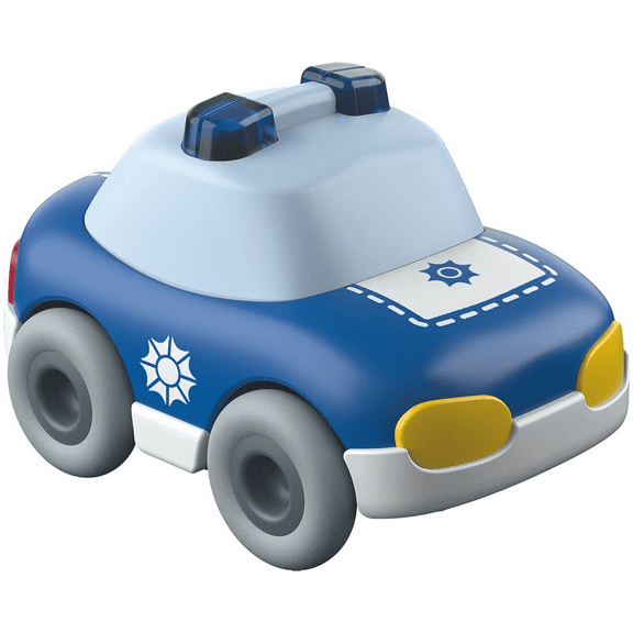 HABA Kullerbu Blue Police Car with Momentum Motor - Can be Enjoyed with or Without The Kullerbu Track System - Ages 2 