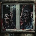 thumbnail image 4 of Halloween 2-pack door and window curtain background hanging cloth horror ghost outdoor decoration scene hanging cloth K, 4 of 4