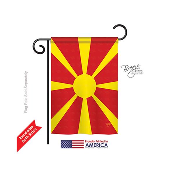 Breeze Decor 58372 Macedonia 2-Sided Impression Garden Flag - 13 x 18.5 in.