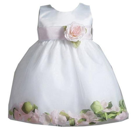Crayon Kids Baby Girls White Pink Petal Flower Girl Dress 18M