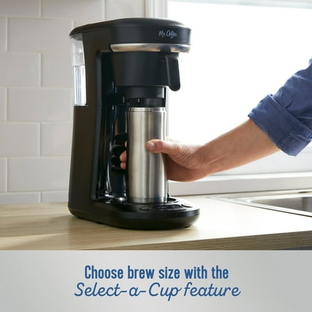 Mr. Coffee - Space-Saving Combo 10-Cup Coffee Maker and Pod Single Serve Brewer - Stainless-Steel/Black