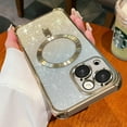 thumbnail image 5 of for iPhone 14 Plus Case Compatible with MagSafe, [Shockproof Edge Protection + Lens Edge Raised Protection], Magnetic Glitter Clear case for iPhone 14 Plus Phone Case for Women/Men (Gold), 5 of 9