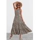 thumbnail image 3 of Vestido floral de verano para mujer, con un hombro, sin mangas, nudo con volantes, dobladillo fluido, bohemio, maxi vestidos XL, 3 of 5