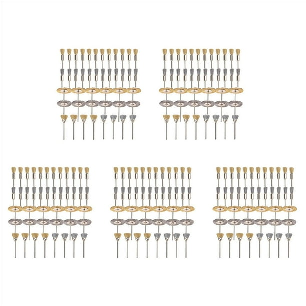 Mini Cepillo de Alambre de 220 Piezas, Juego de Cepillos de Alambre de Acero y Latón, VáStago de 1/8 Pulgadas (3Mm) para Herramientas Rotativas Power , Herramientas de Pulido