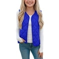 thumbnail image 4 of Bixock Toddler Girls Puffer Vests Girls Zip Up Jackets Kids Fleece Vests Waistcoat Outerwear Sleeveless Crew Neck Padded Thermal Daily Jacket for Kids 2-14Years, 4 of 7