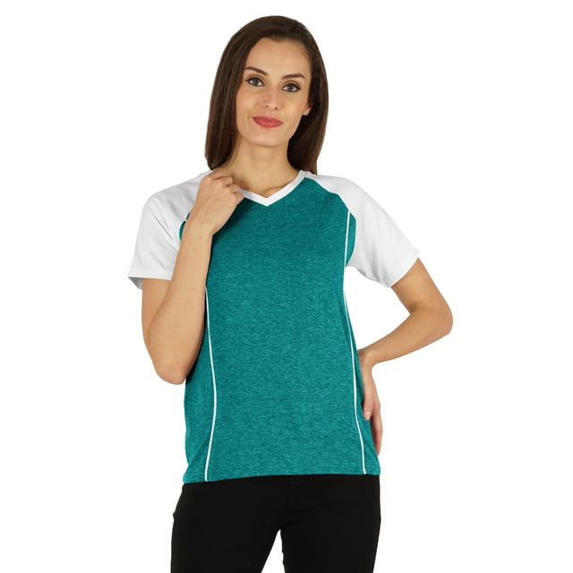 Inkmeso Solid Short Sleeve T-Shirt For Womens Sporty Casual Solid Basic Workout Shirts