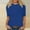 Blue, variant on 2025 Summer Tops for Women Casual Fashion Solid Color Loose Round Neck Half Sleeve T-Shirt Top Ladies Comfortable Lightweight Crew Neck Pullover Mid Sleeve Tee Shirts Blouse L