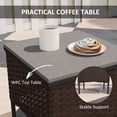 thumbnail image 6 of Outsunny 3 Piece Patio Furniture Set, Wicker Rocking Chairs with Coffee Table, Cushions, Outdoor Bistro Set for Porch, Garden, Brown, 6 of 9