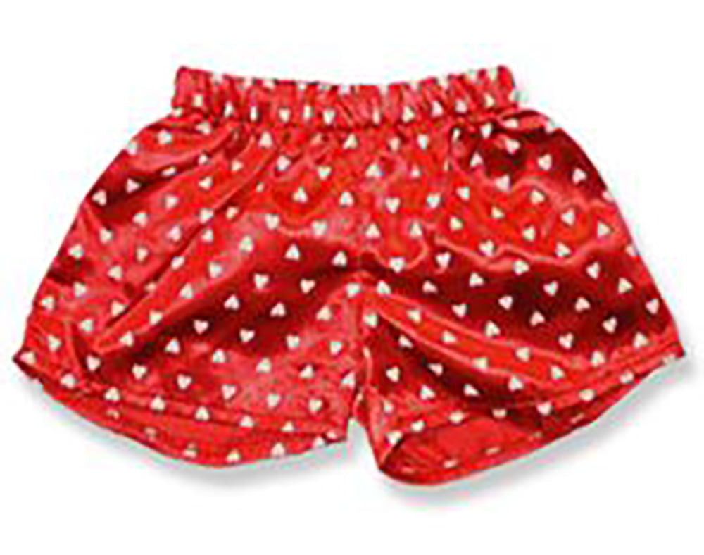 NEW red boxer shorts  with silver hearts to fit 16” teddy mountain/ build a bear
